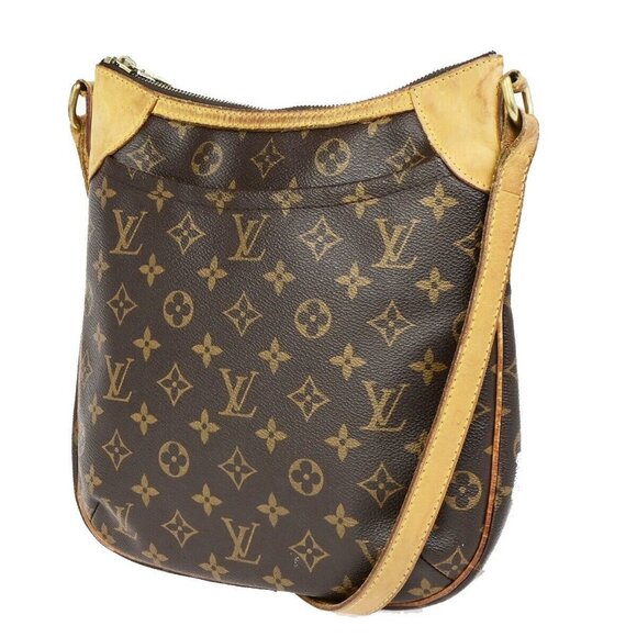 LOUIS VUITTON Logo Odeon PM Shoulder Bag Monogram Leather Brown - Picture 1 of 16
